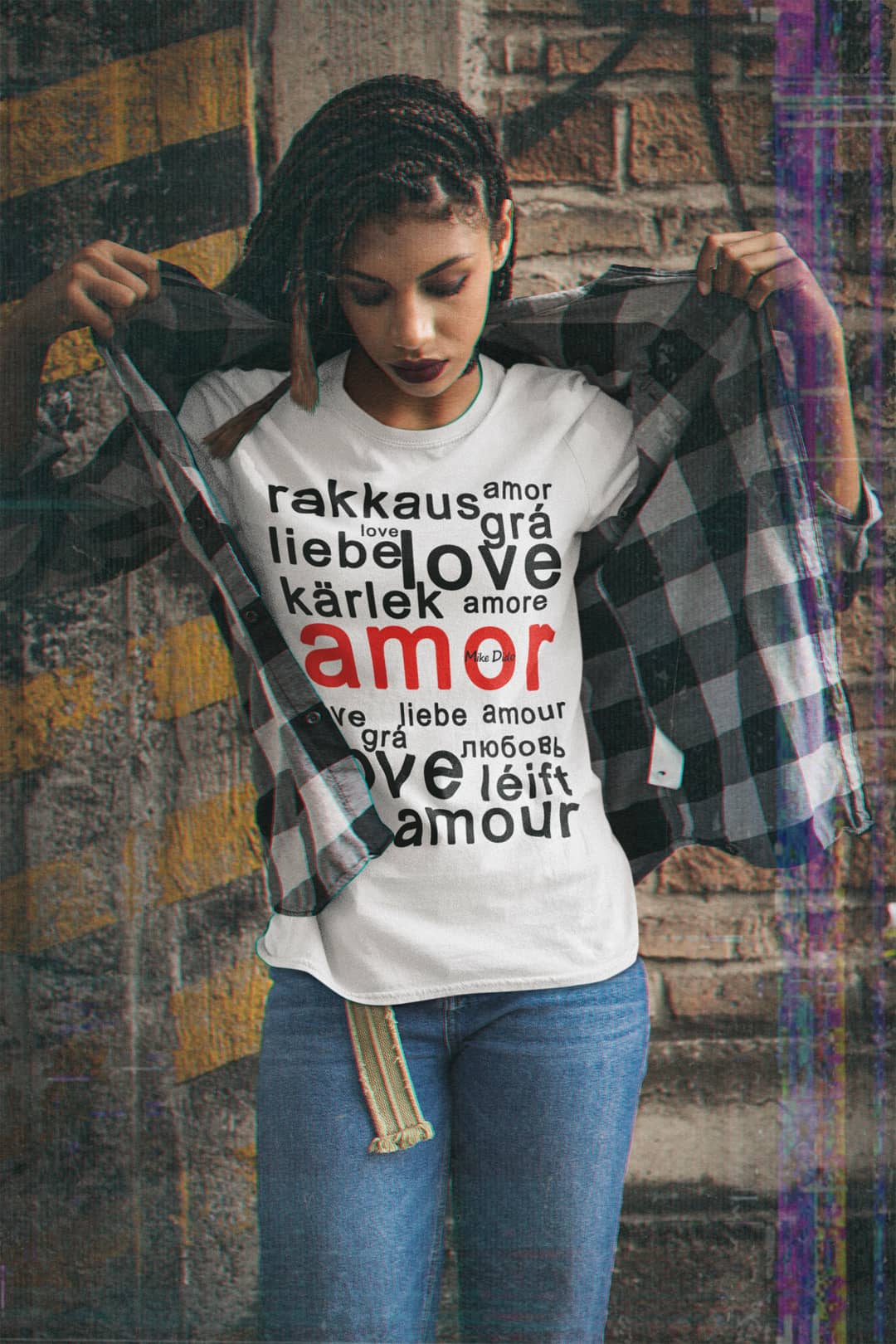 All Day Shirt Amor And Love In Different Languages by Mike Dido