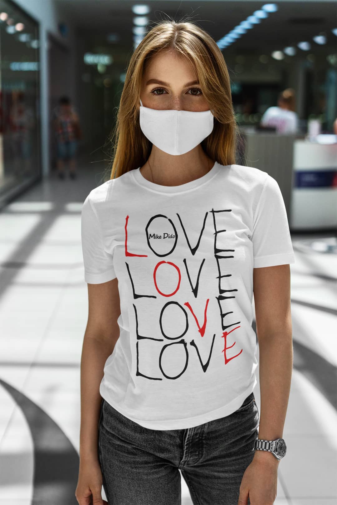 Basic T-Shirt With Love Word by Mike Dido