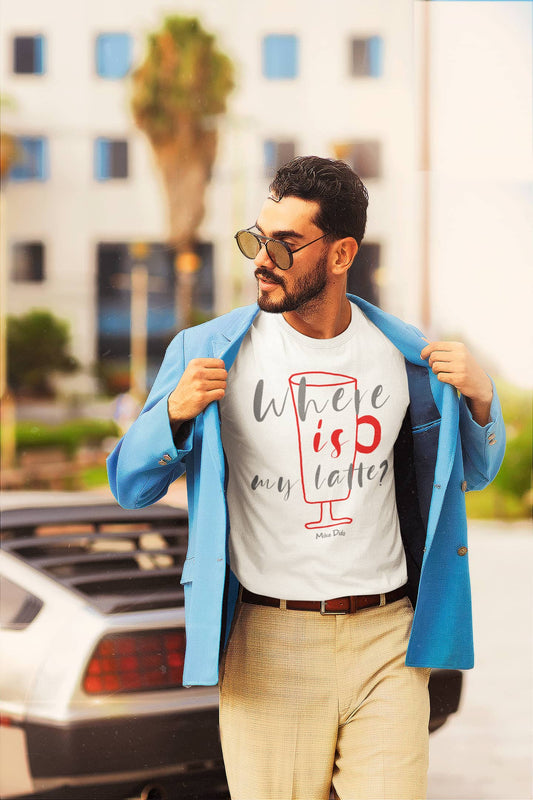 Mens Graphic T-shirt Latte by Mike Dido