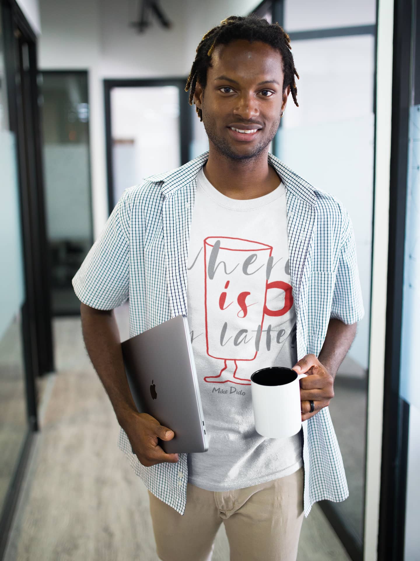 Mens Graphic T-shirt Latte by Mike Dido