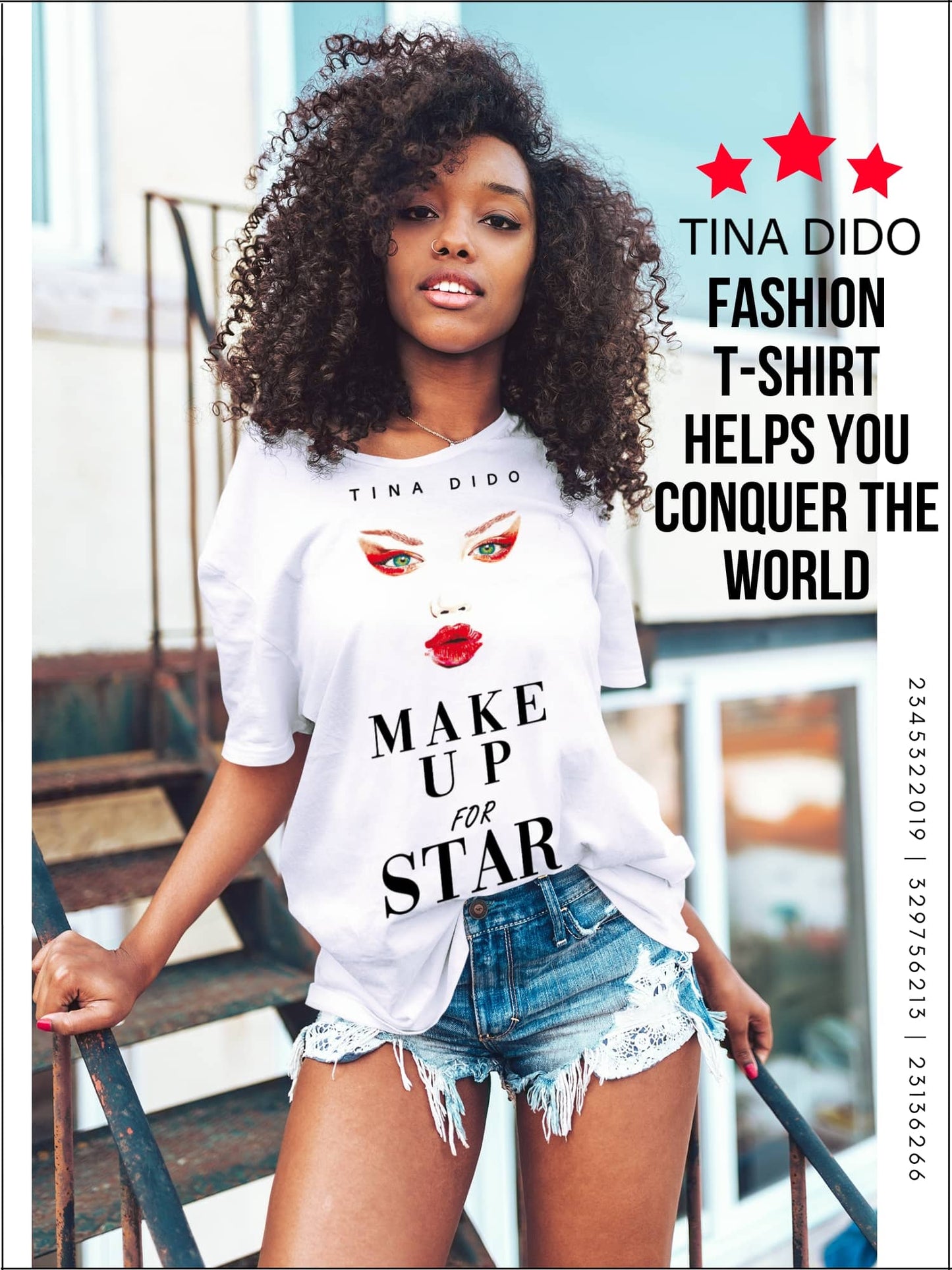 Premium Crafted Fashion T-Shirt With Lindsey Wixson Art By TINA DIDO