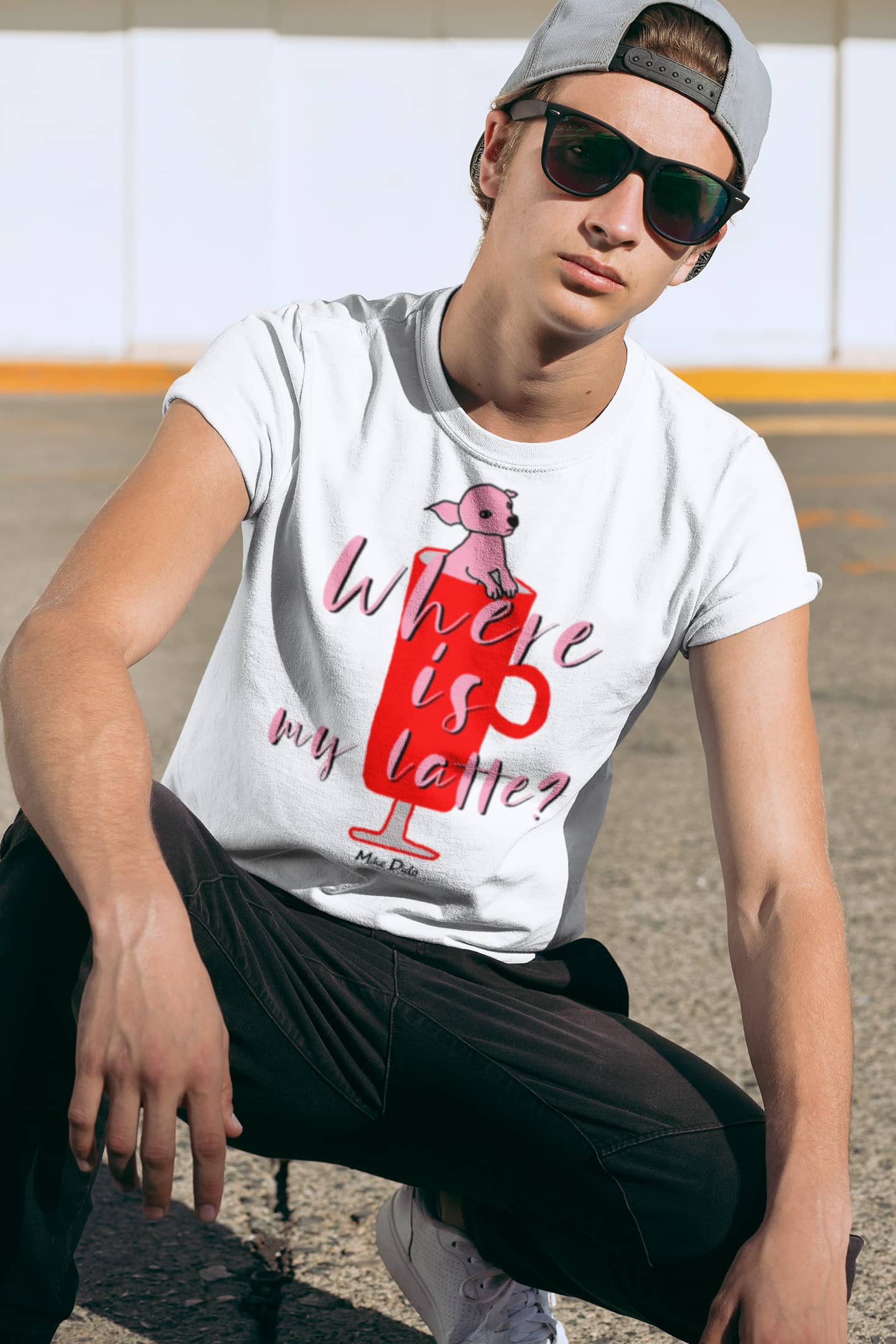 Coffe Shirt With Dog For Women Men by Mike Dido
