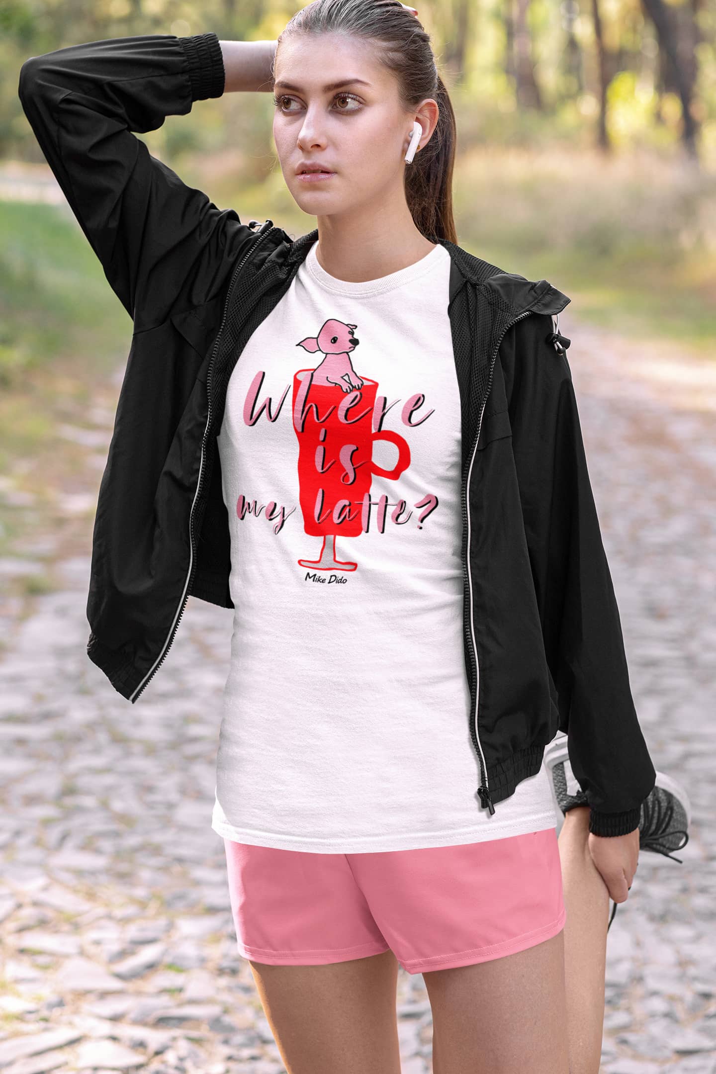 Coffe Shirt With Dog For Women Men by Mike Dido