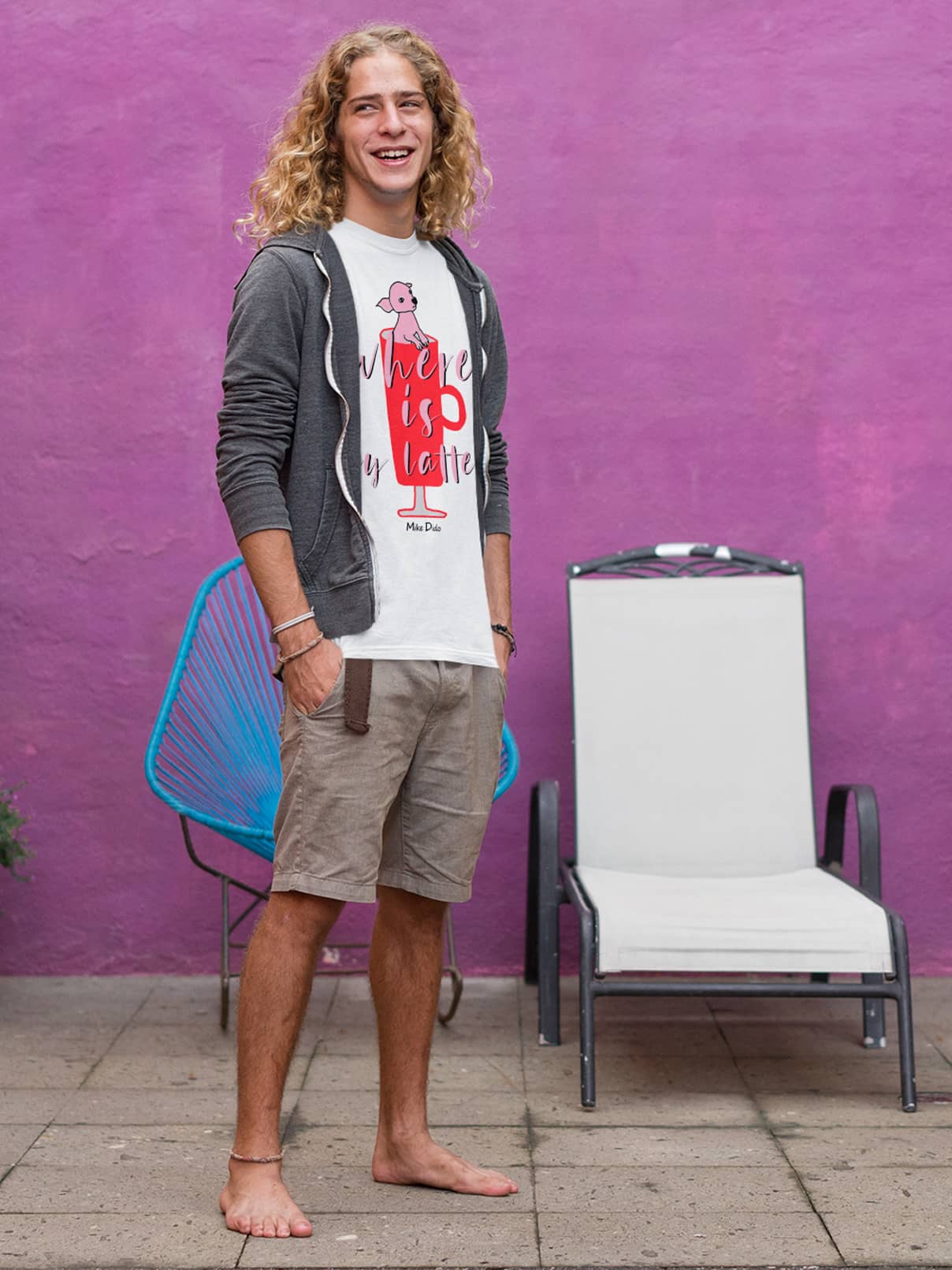 Coffe Shirt With Dog For Women Men by Mike Dido