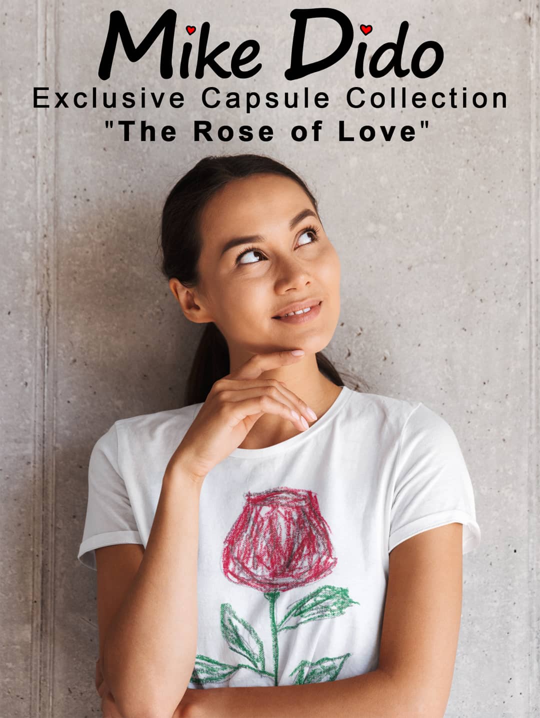 Graphic Tee Rose Flower Born To Love by Mike Dido