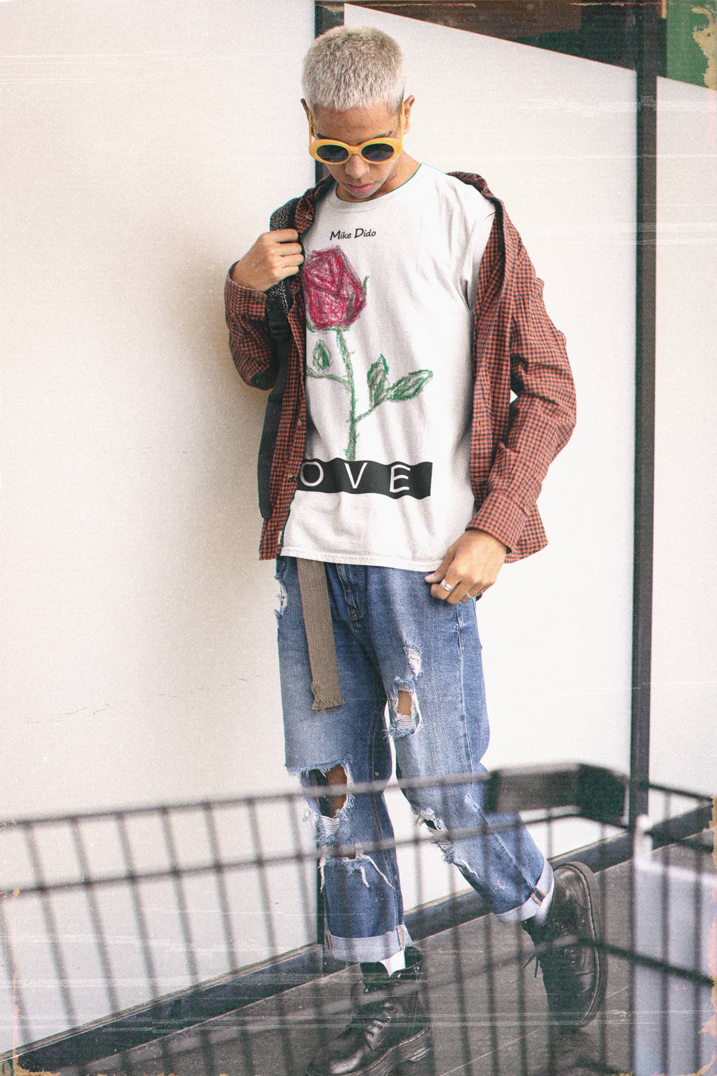 Best Graphic Tee Love Red Rose by Mike Dido