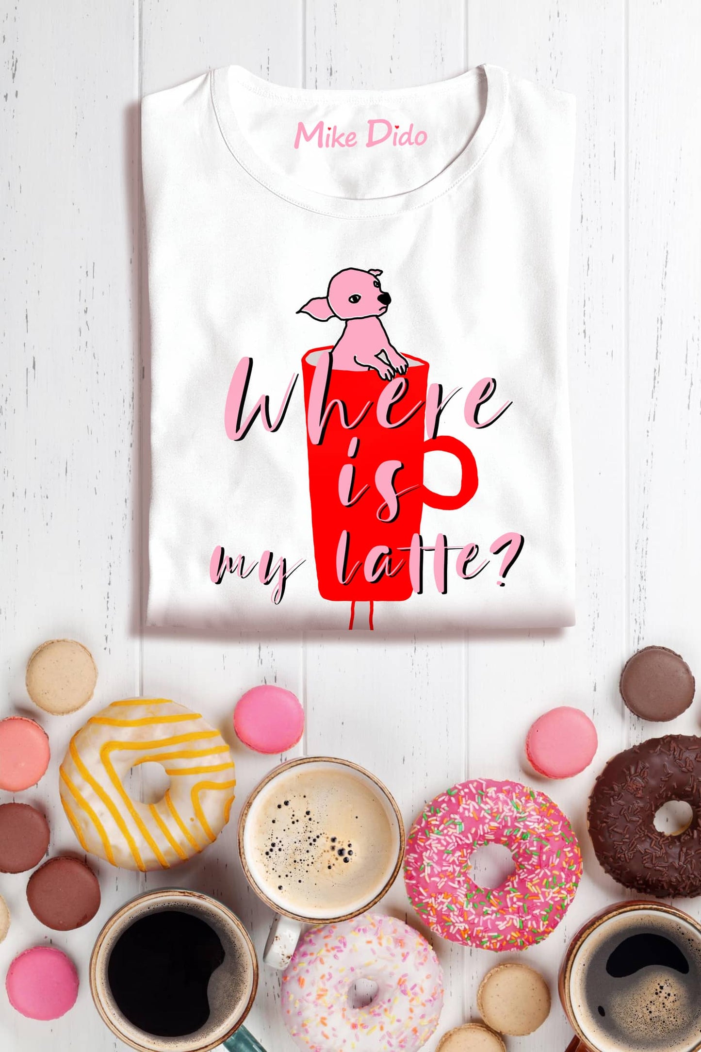 Coffe Shirt With Dog For Women Men by Mike Dido