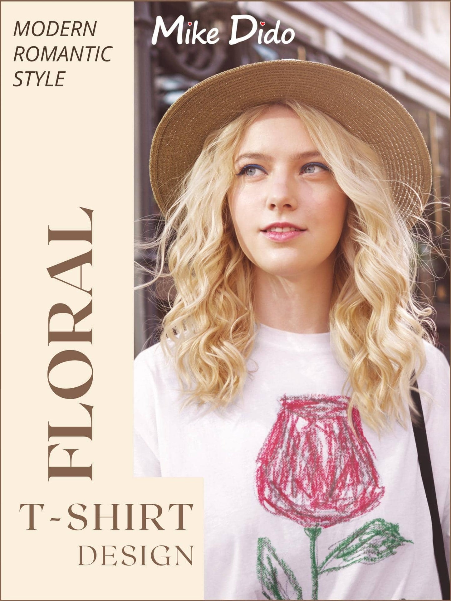 Graphic Tee Rose Flower Born To Love by Mike Dido