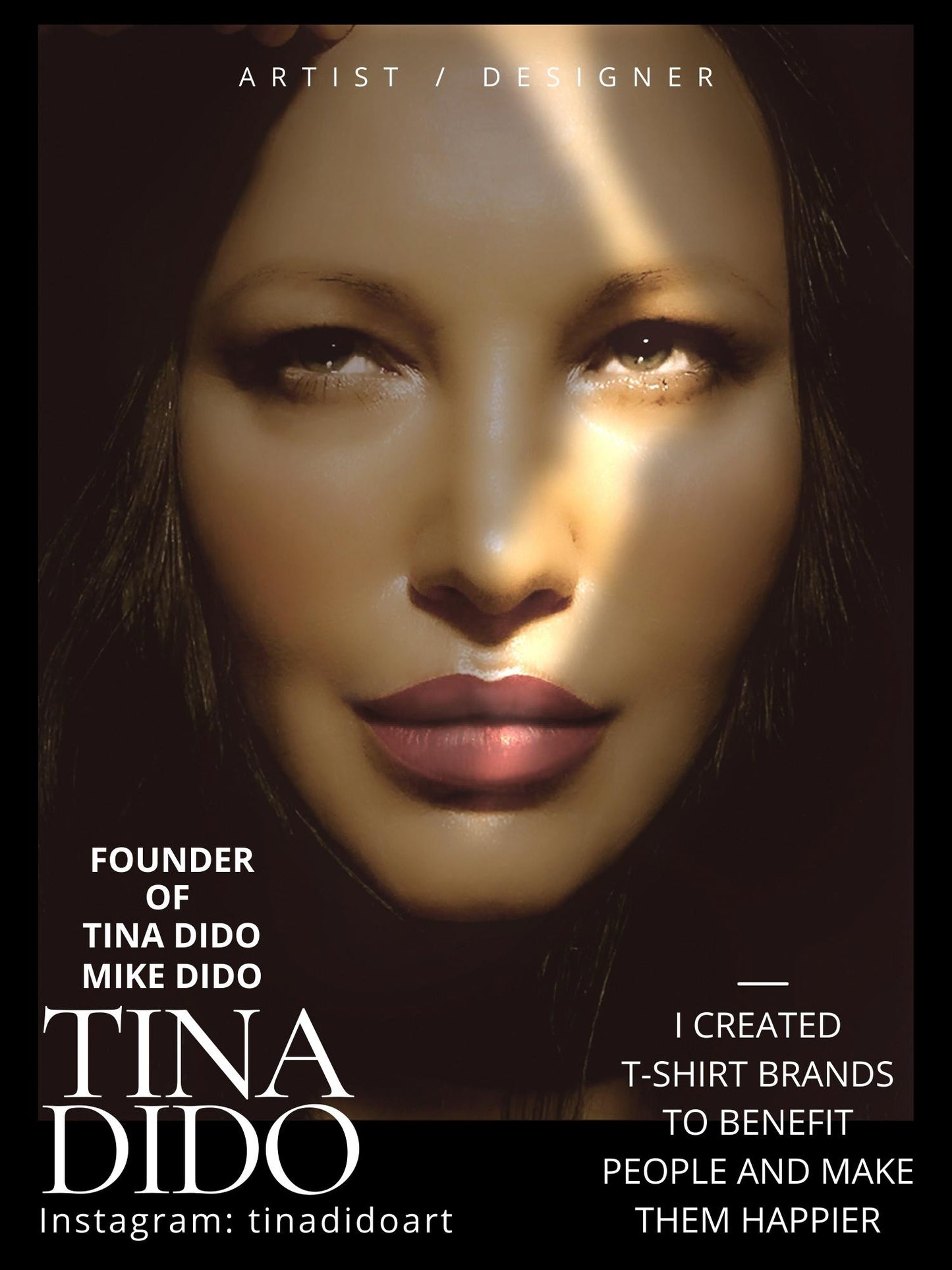 Premium Crafted Fashion T-Shirt With Lindsey Wixson Art By TINA DIDO