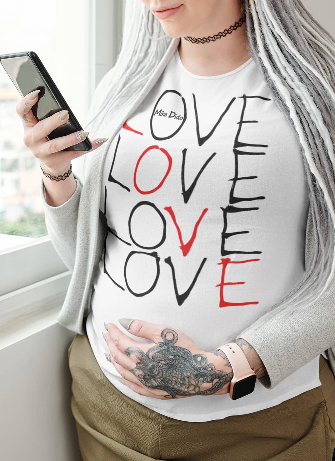 Basic T-Shirt With Love Word by Mike Dido