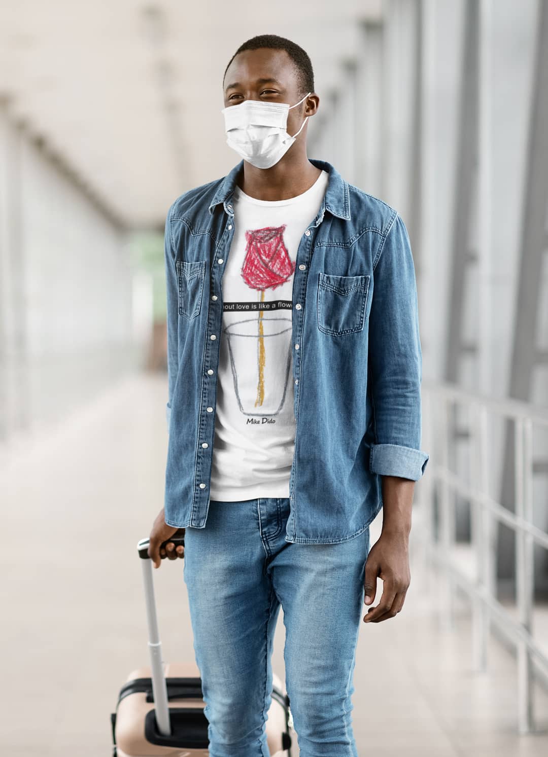 Graphic T-Shirt Beautiful Rose Love Quote by Mike Dido