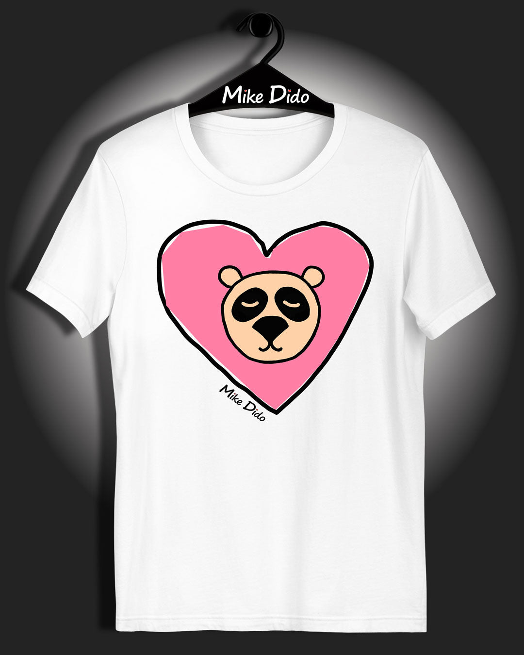 Funny T-Shirt With Panda And Heart By Mike Dido
