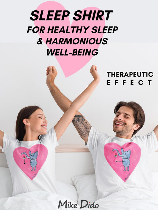 Sleep Shirt With Elephant And Pink Heart by Mike Dido