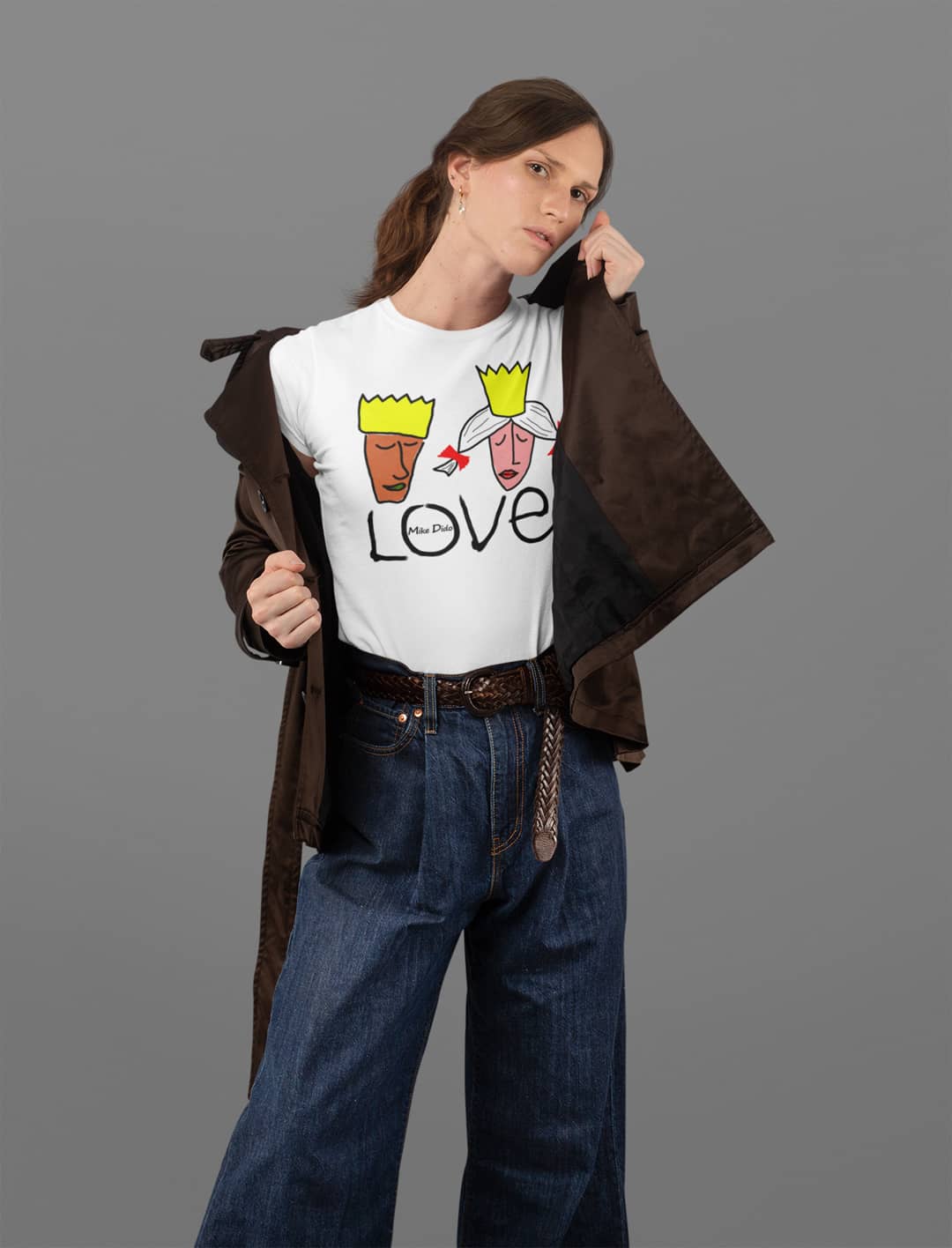 Stylish Designer Tee King Queen Love by Mike Dido