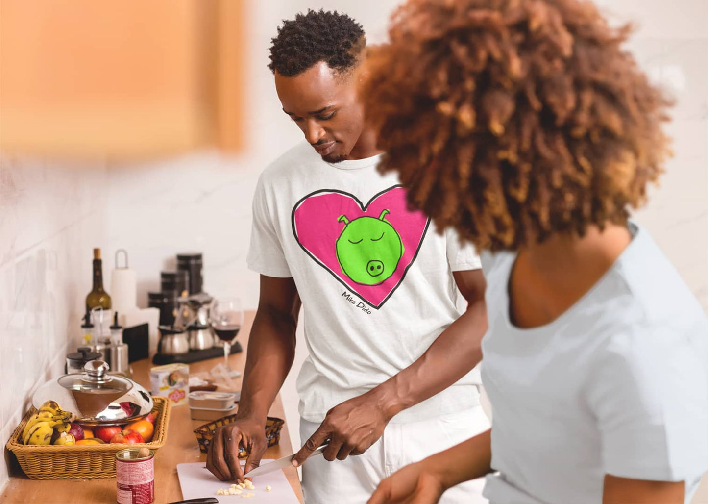 Stylish Piggy T-Shirt And Heart By Mike Dido