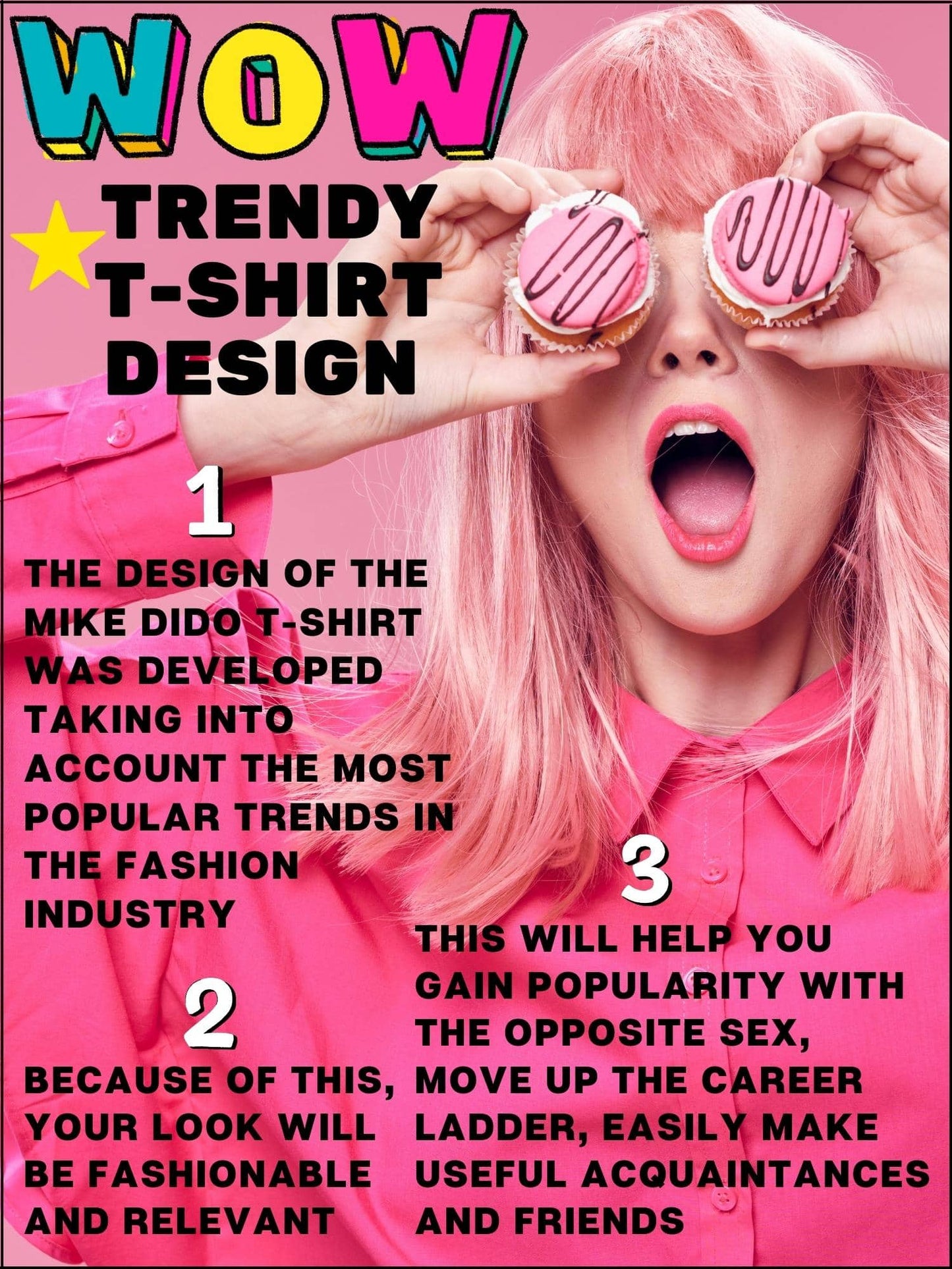 Designer T-Shirt with a Pink Heart And Yellow Cat by Mike Dido