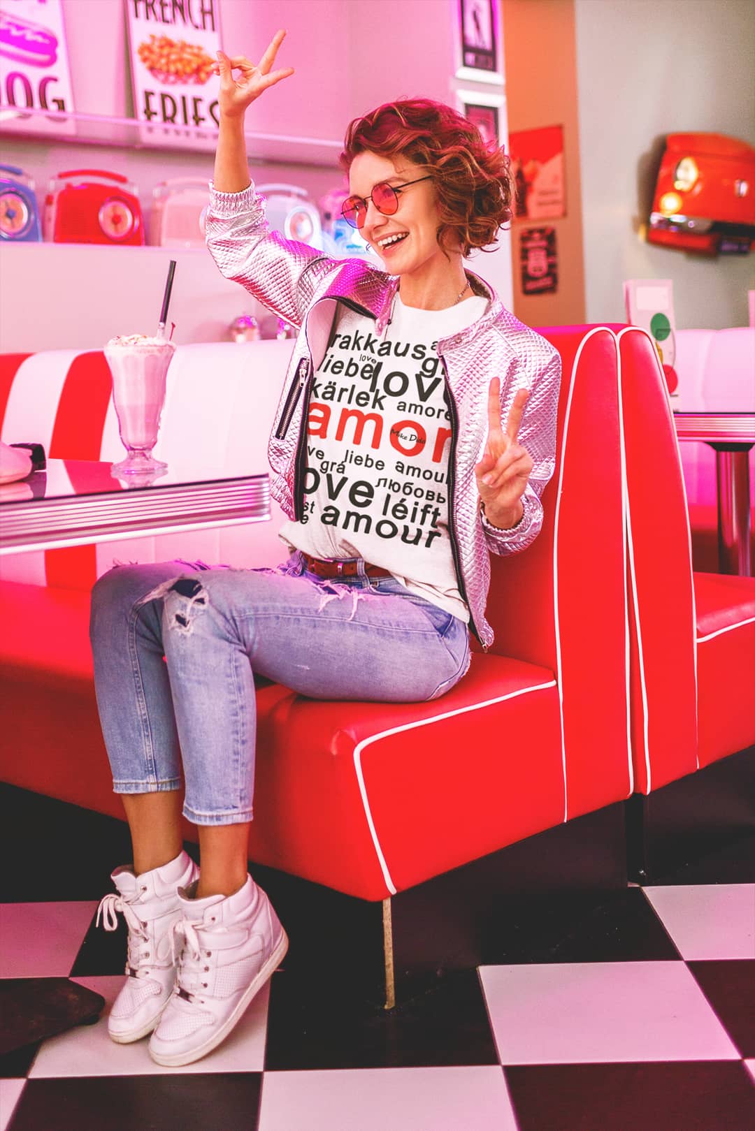 All Day Shirt Amor And Love In Different Languages by Mike Dido
