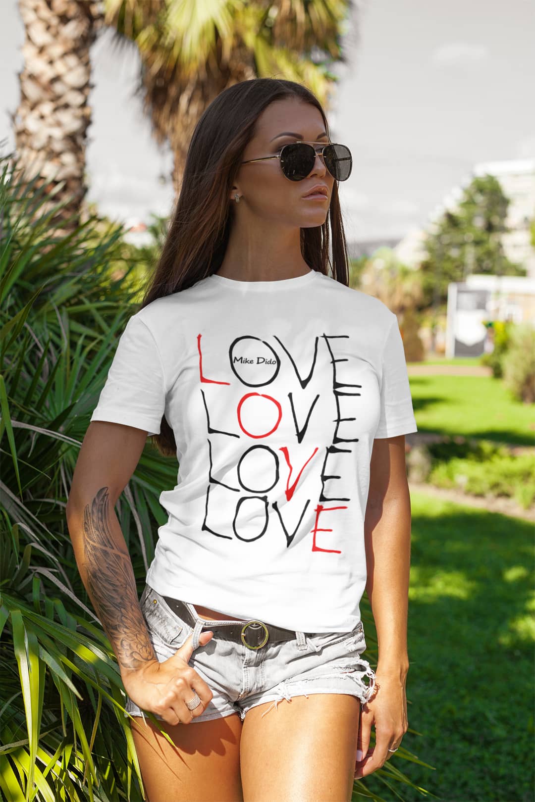 Basic T-Shirt With Love Word by Mike Dido