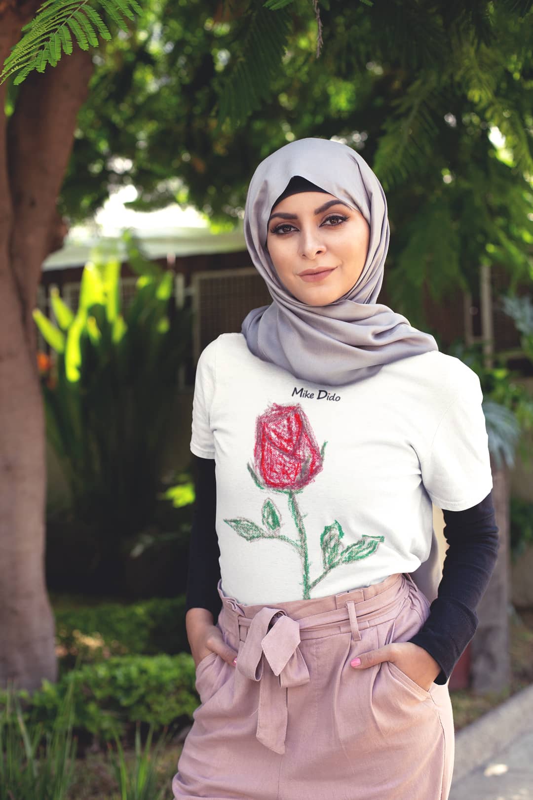 Best Graphic Tee Love Red Rose by Mike Dido
