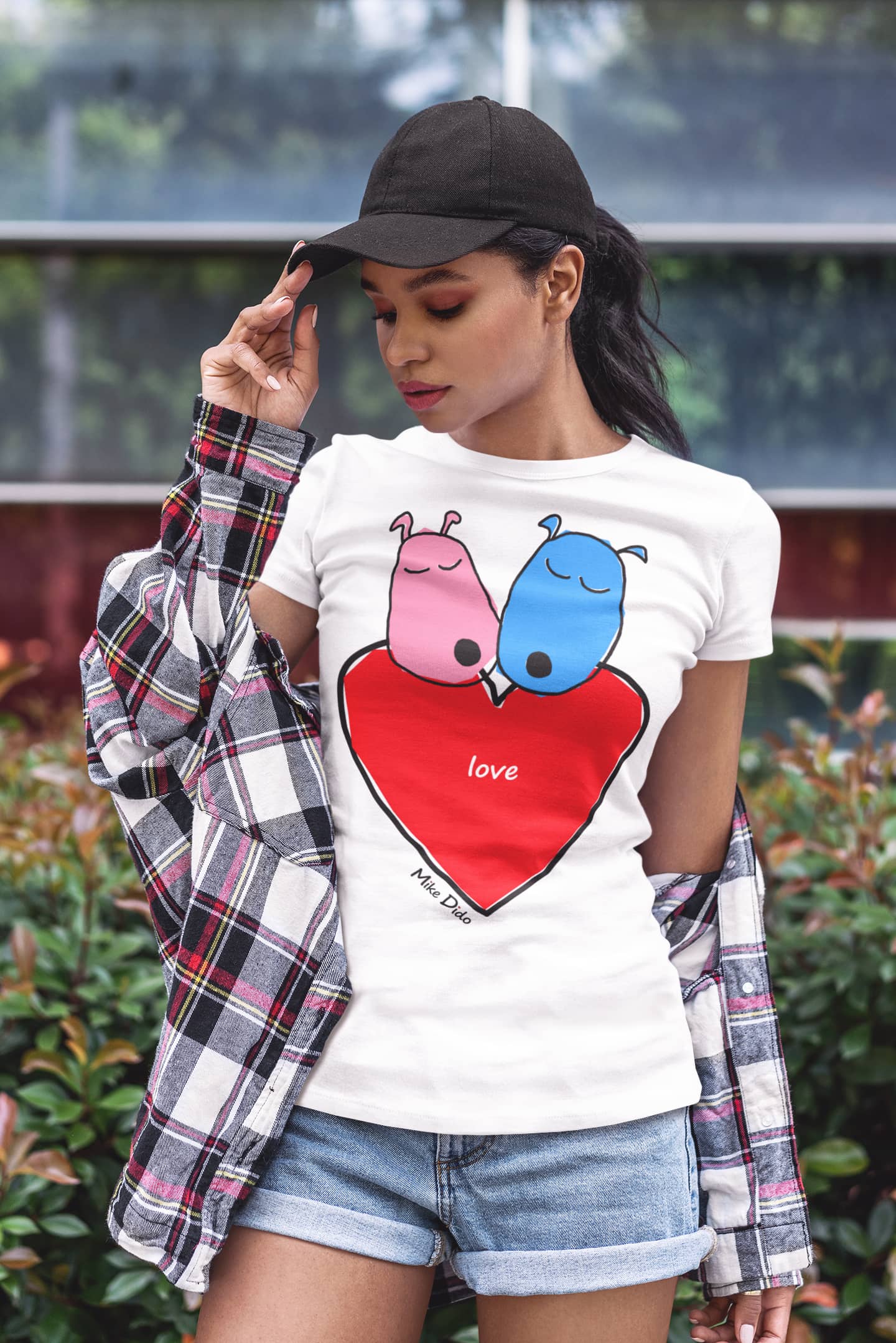 Cute Dogs T-Shirt With Heart By Mike Dido