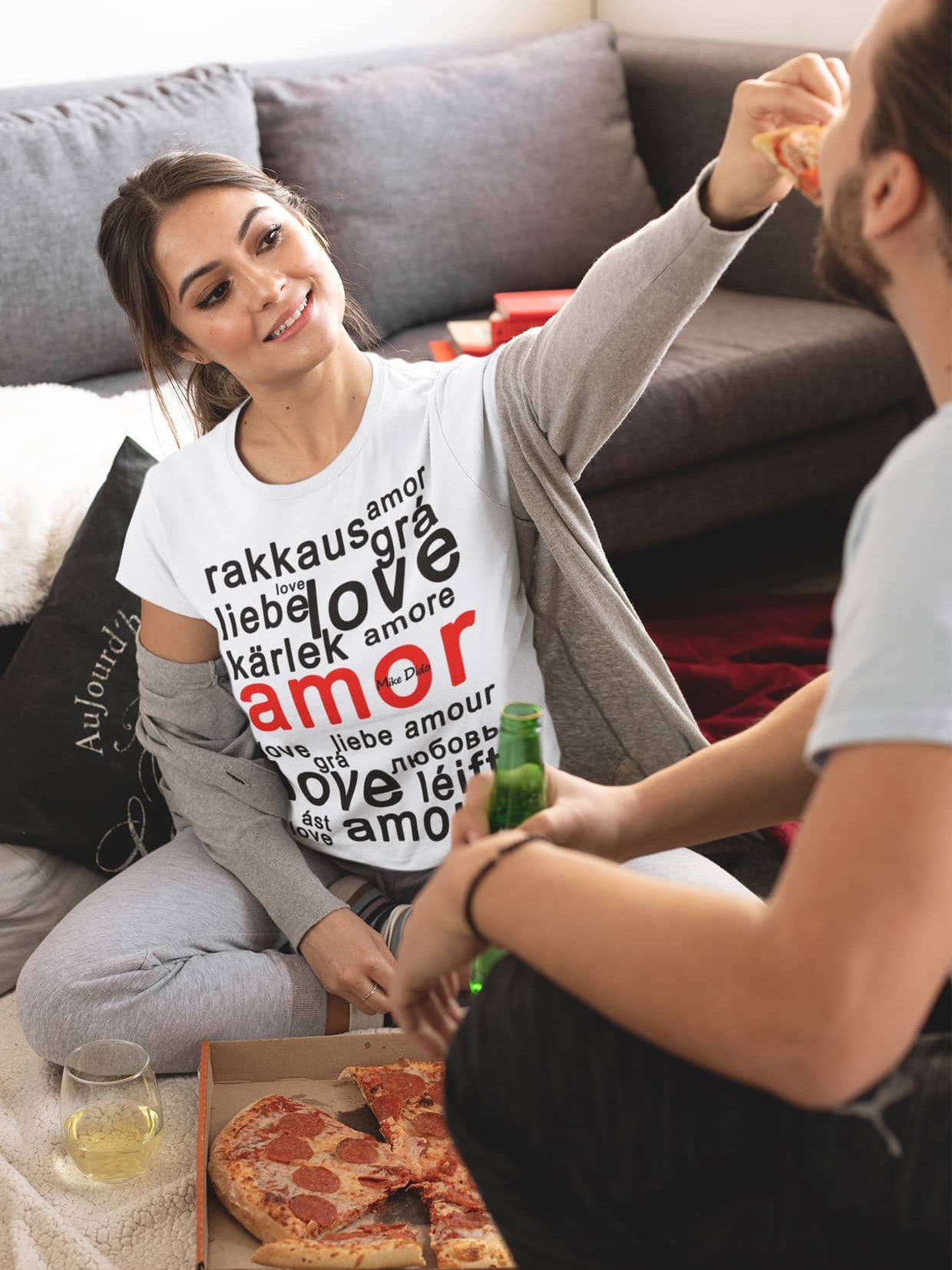 All Day Shirt Amor And Love In Different Languages by Mike Dido