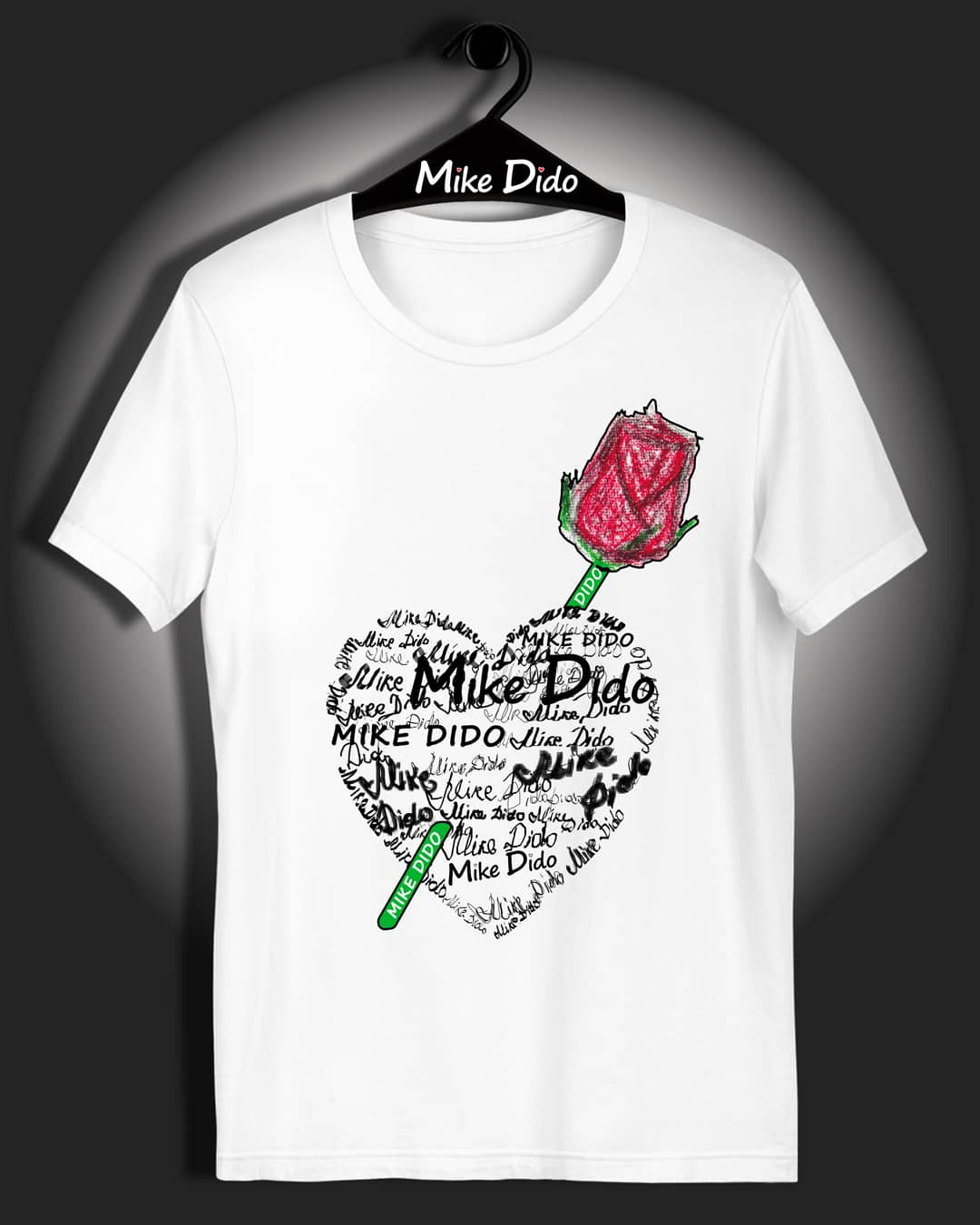 Logo T Shirt Heart Rose by Mike Dido