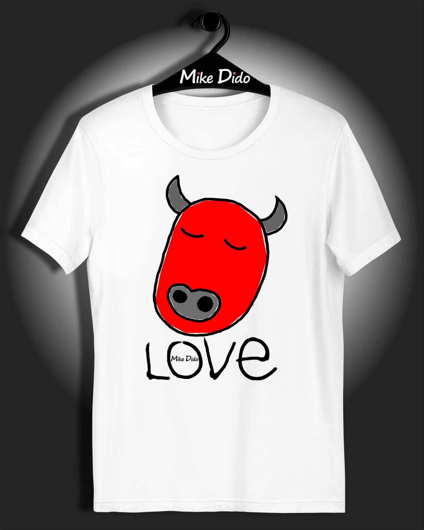 Cool T-Shirt With Red Bull Love by Mike Dido