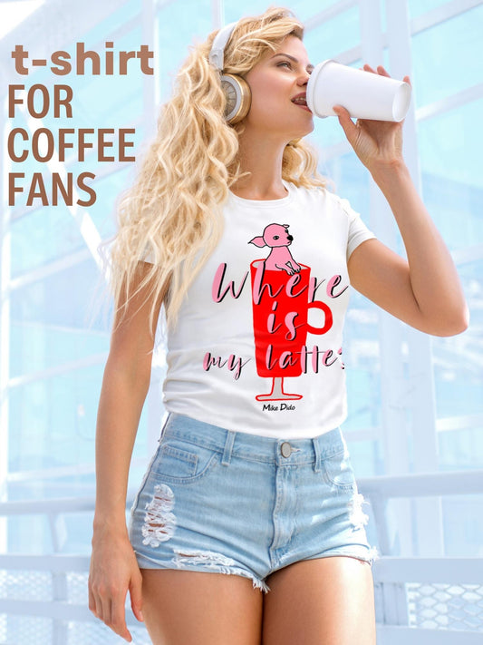 Coffe Shirt With Dog For Women Men by Mike Dido