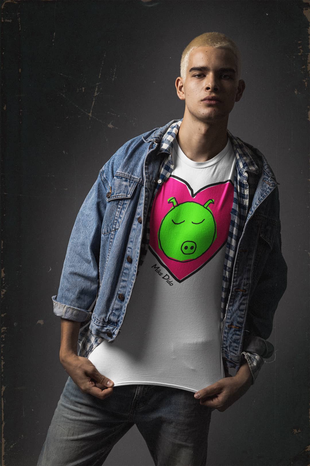 Stylish Piggy T-Shirt And Heart By Mike Dido