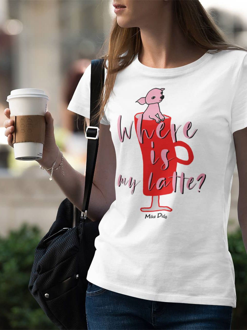 Coffe Shirt With Dog For Women Men by Mike Dido