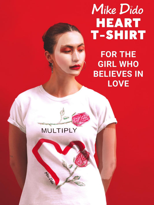 Vintage Graphic Tee Roses Heart by Mike Dido