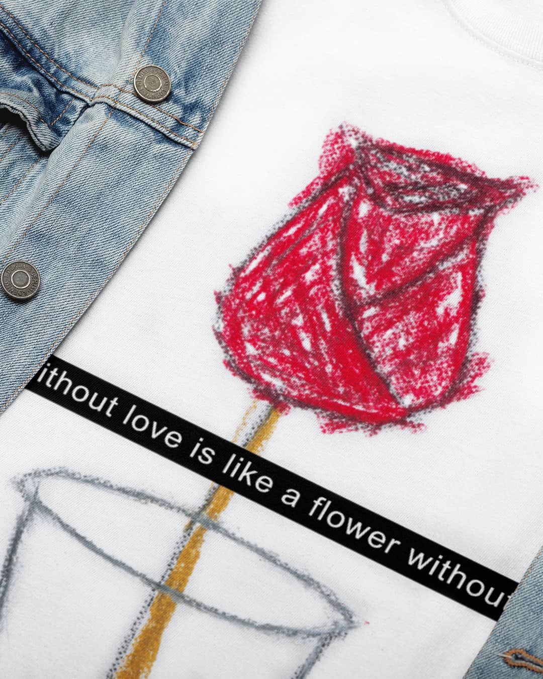 Graphic T-Shirt Beautiful Rose Love Quote by Mike Dido