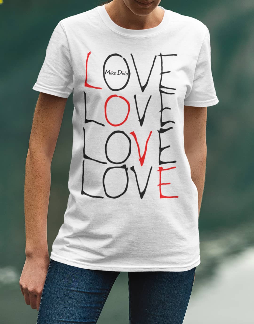 Basic T-Shirt With Love Word by Mike Dido