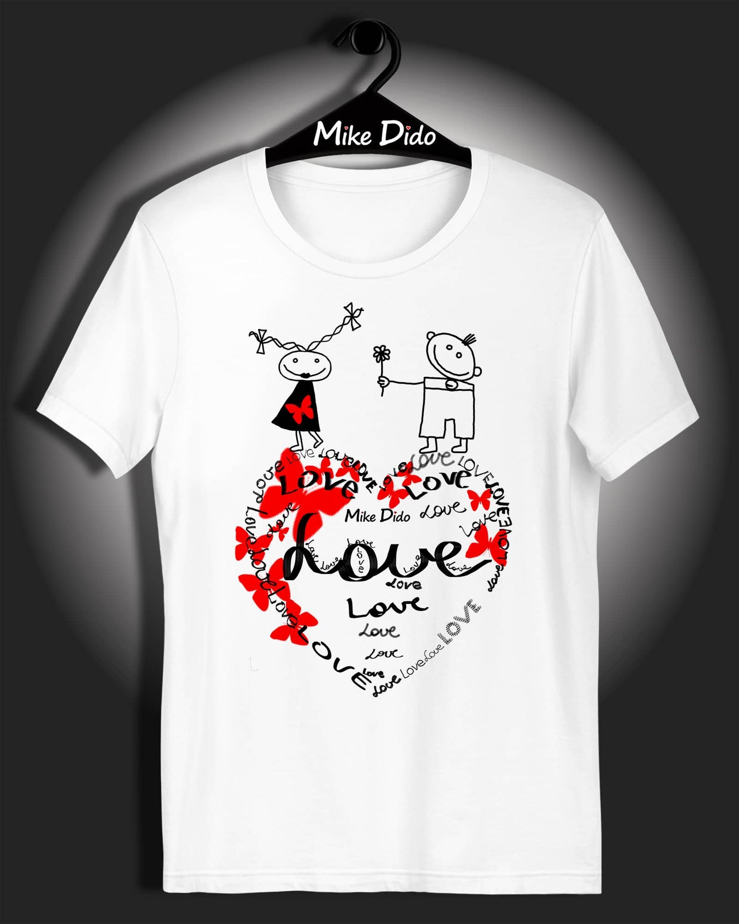 Butterflies T-Shirt Love Heart Couple by Mike Dido