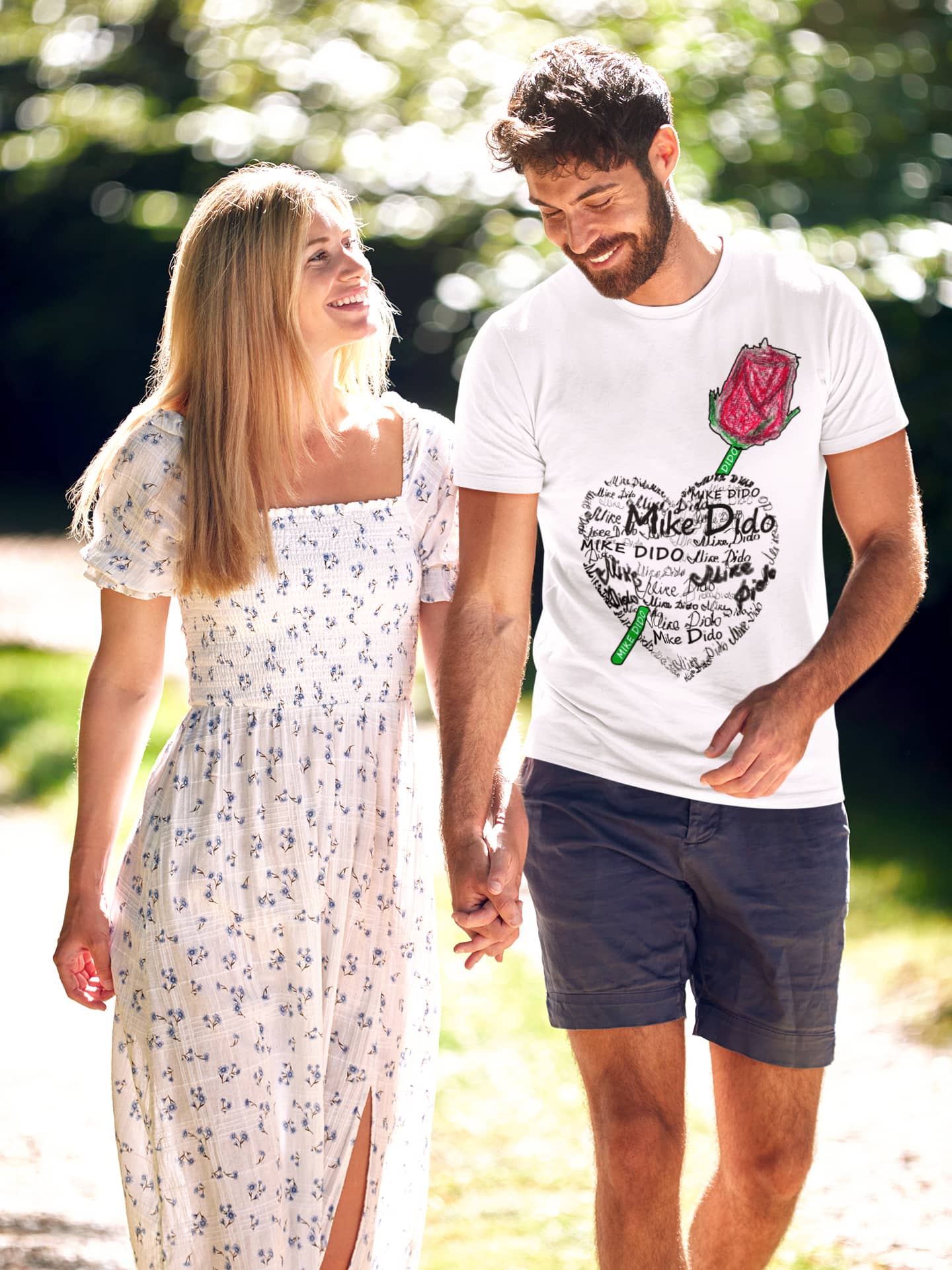 Logo T Shirt Heart Rose by Mike Dido