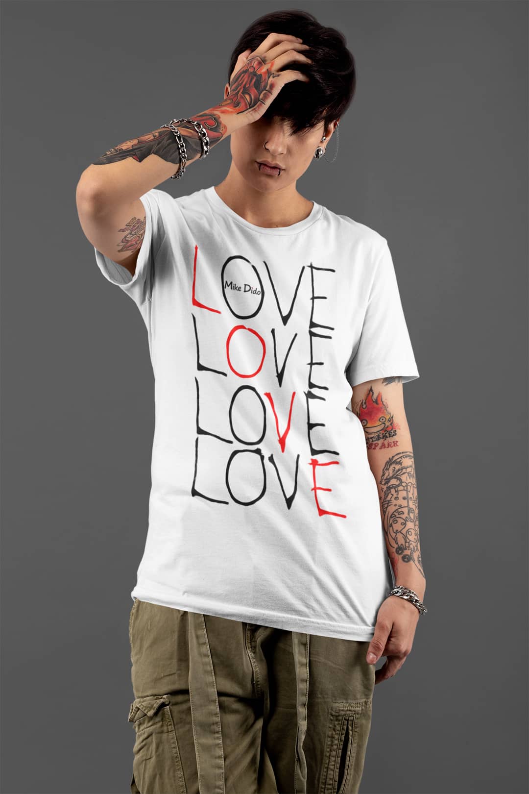 Basic T-Shirt With Love Word by Mike Dido