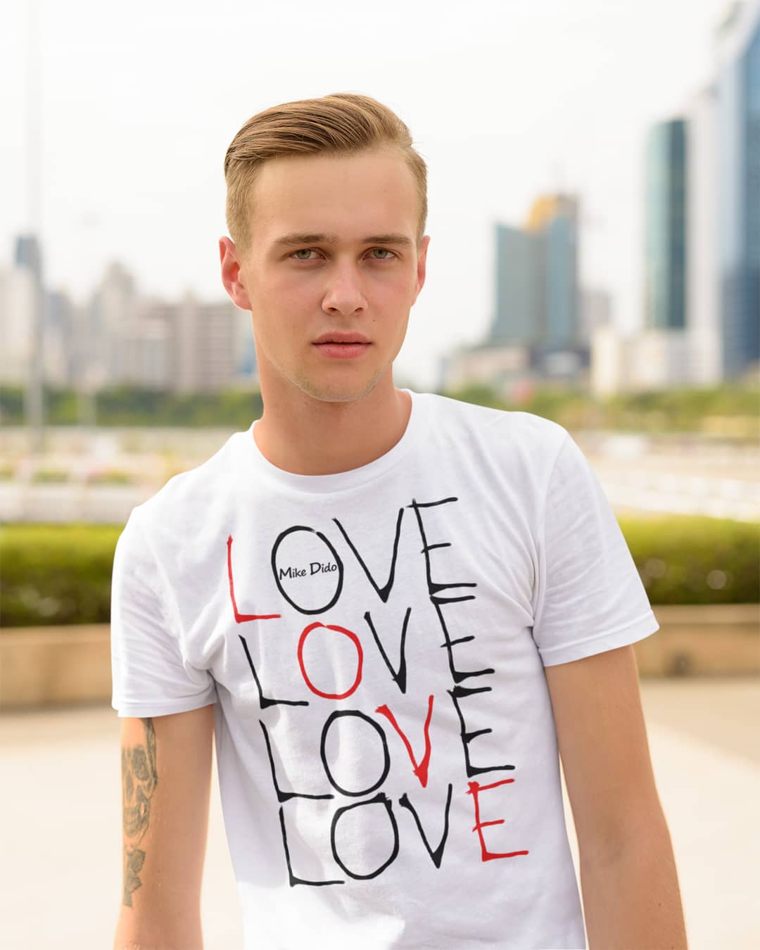 Basic T-Shirt With Love Word by Mike Dido