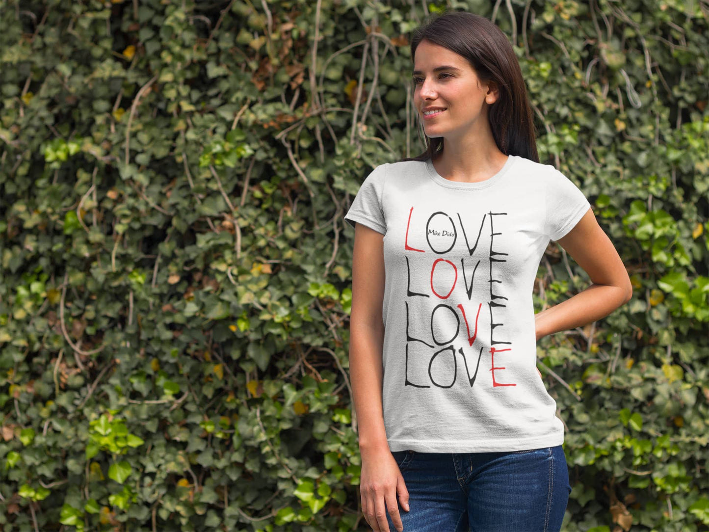Basic T-Shirt With Love Word by Mike Dido