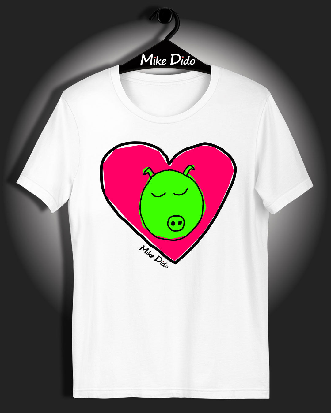 Stylish Piggy T-Shirt And Heart By Mike Dido