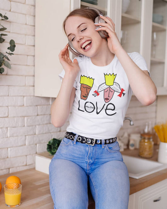 Stylish Designer Tee King Queen Love by Mike Dido
