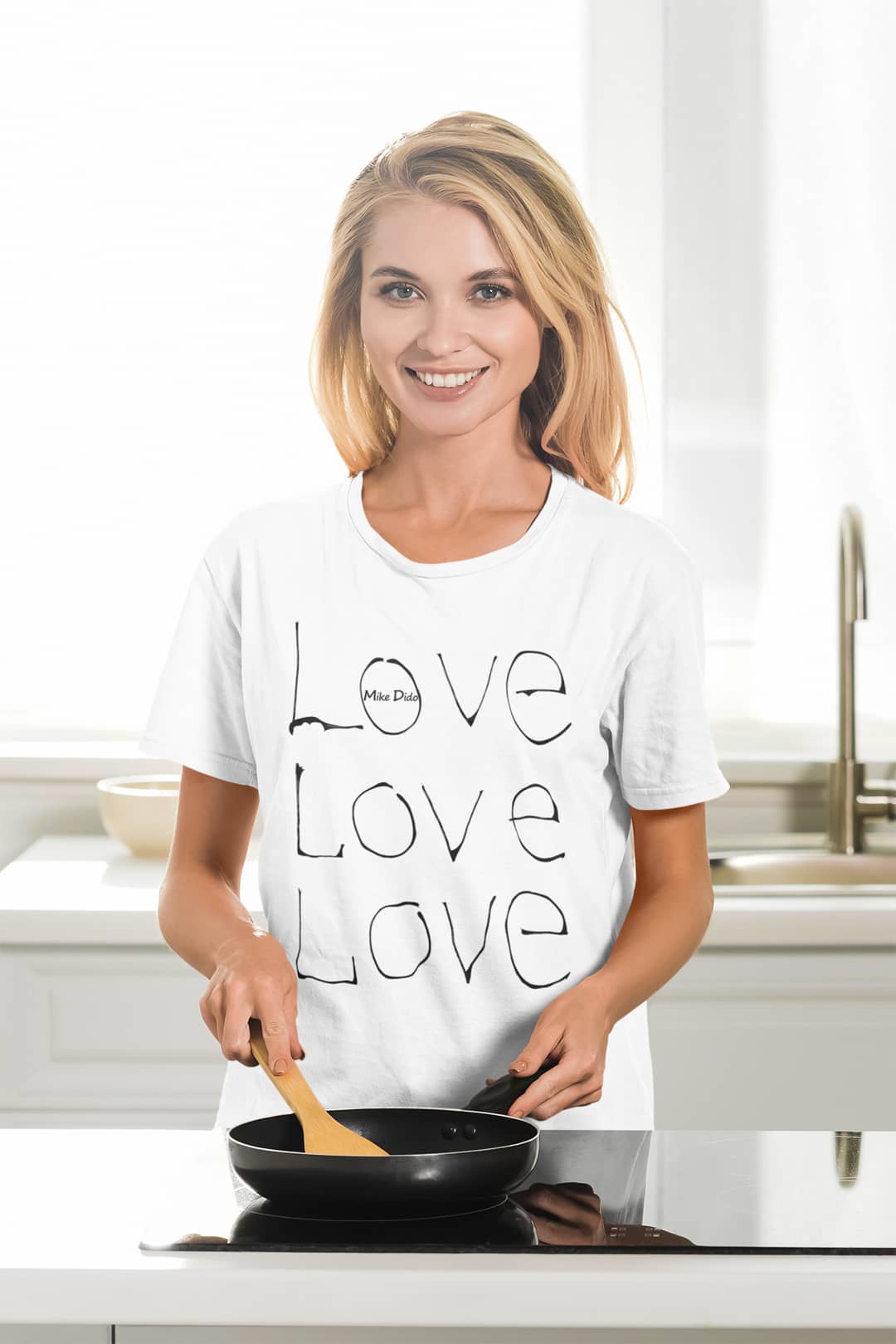 Love Slogan Cotton T-Shirt For Women And Men by Mike Dido