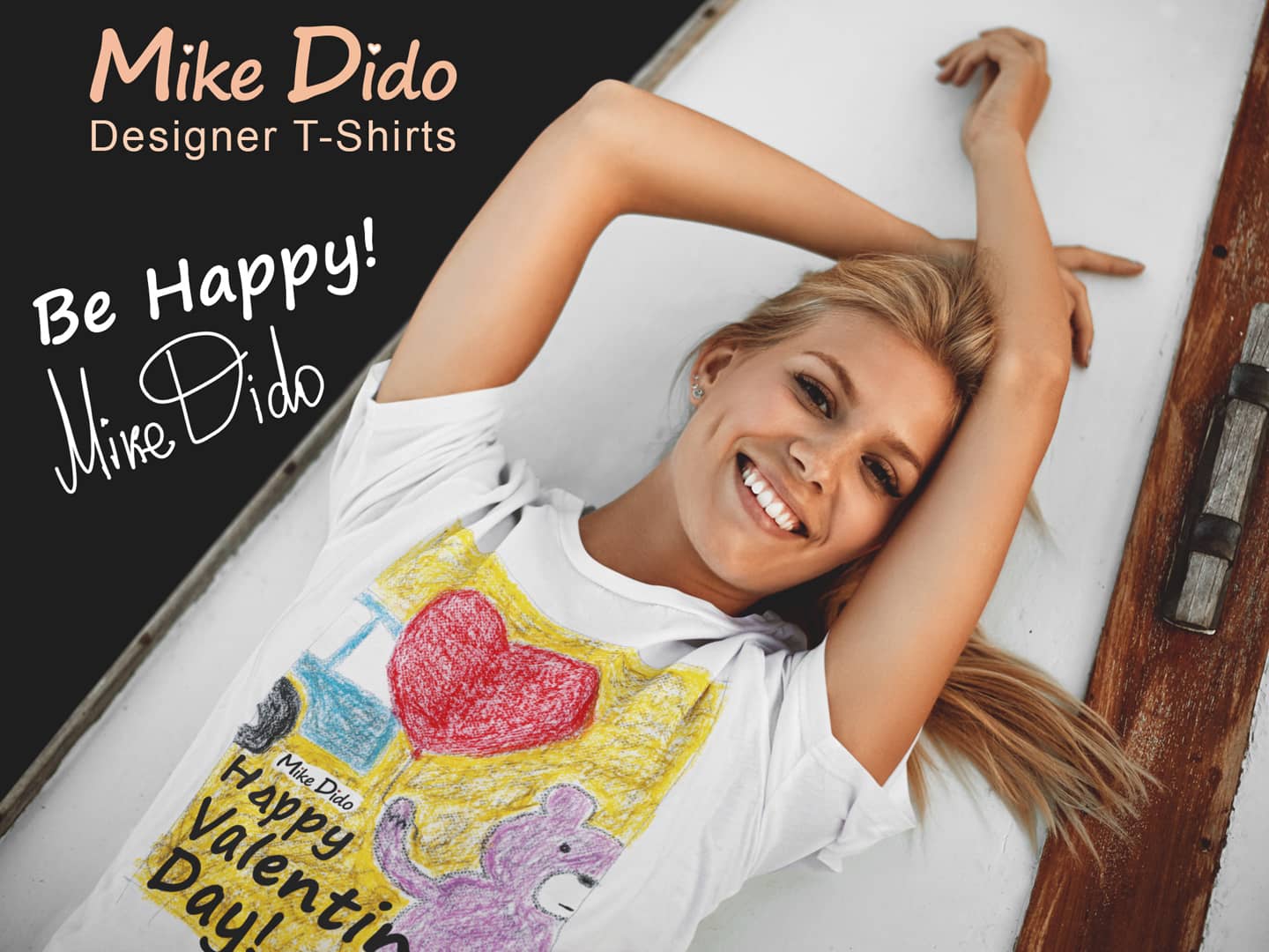 Valentines Day Shirt Teddy Bear Balloon by Mike Dido