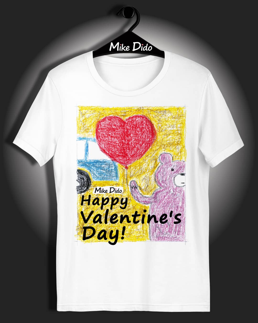 Valentines Day Shirt Teddy Bear Balloon by Mike Dido