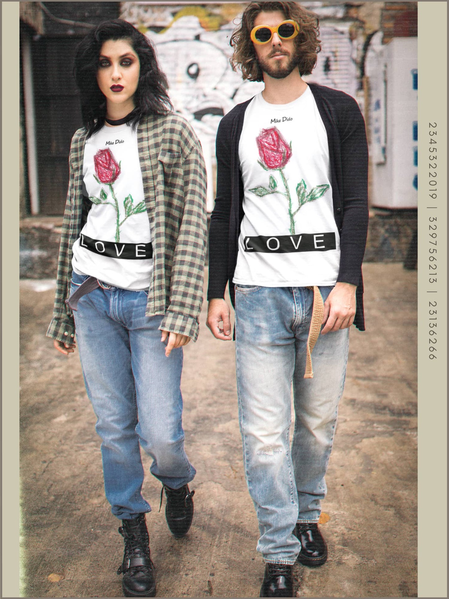 Best Graphic Tee Love Red Rose by Mike Dido