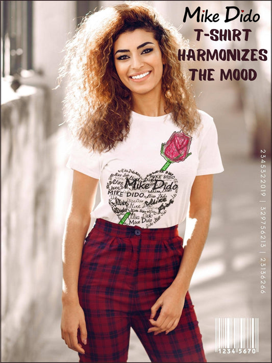 Logo T Shirt Heart Rose by Mike Dido