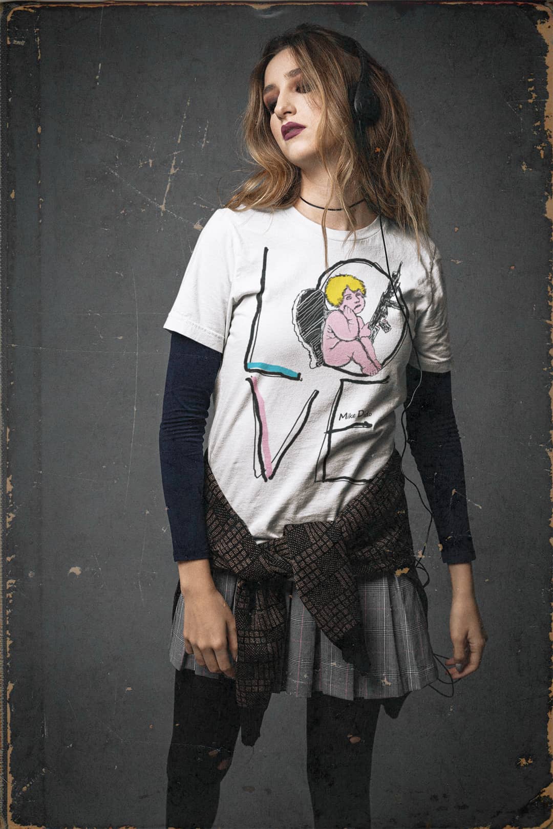 Trendy Love T-Shirt Angel With A Gun by Mike Dido